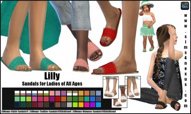 Sims 4 Lilly sandals by SamanthaGump at Sims 4 Nexus