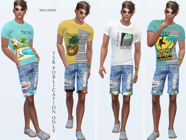 Sims 4 Tropics mens T shirt by Sims House at TSR