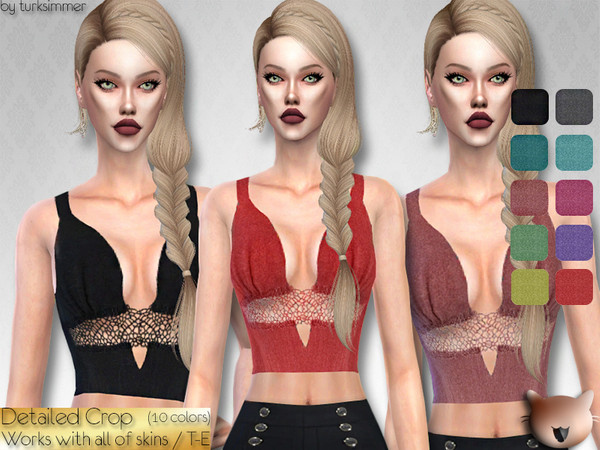 Sims 4 Detailed Crop top by turksimmer at TSR
