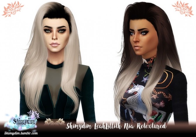 Sims 4 LeahLillith Nia Hair Retexture + Ombre + Darkroots Naturals + Unnaturals at Shimydim Sims