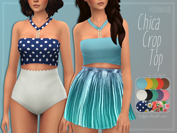 Sims 4 Chica Crop Top by Trillyke at TSR
