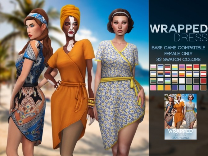 Sims 4 WRAPPED DRESS at Candy Sims 4