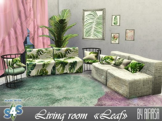 Sims 4 Leaf living room at Aifirsa