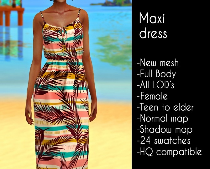 Sims 4 Maxi dress at LazyEyelids