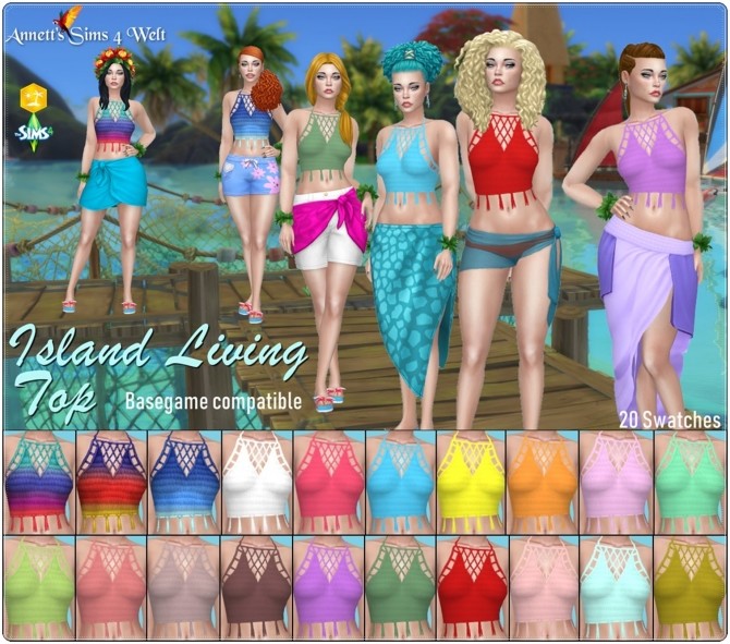Sims 4 Island Living Top at Annett’s Sims 4 Welt