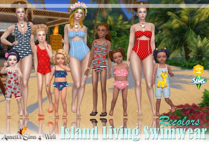 Sims 4 Island Living Swimwear Recolors at Annett’s Sims 4 Welt