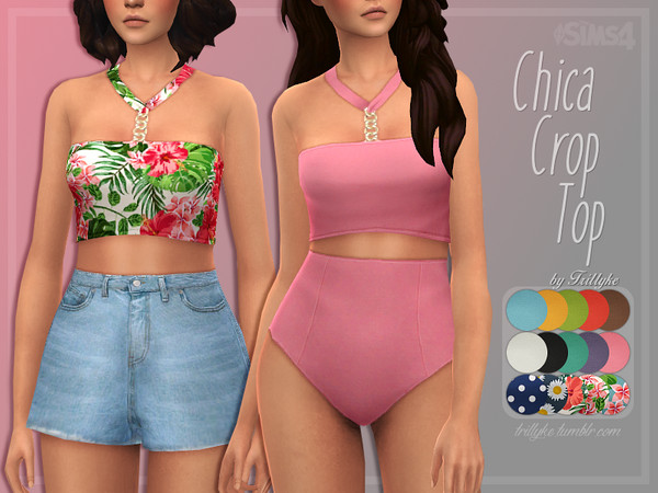 Sims 4 Chica Crop Top by Trillyke at TSR