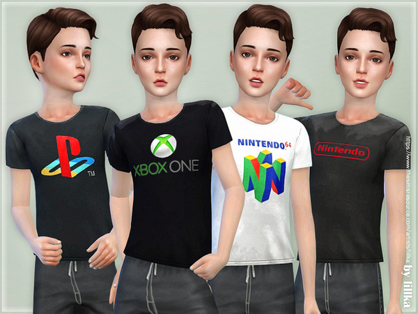 Sims 4 T Shirt Collection for Boys P15 by lillka at TSR
