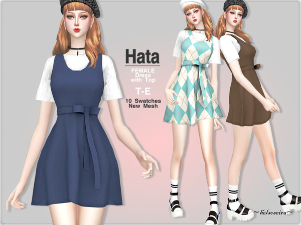 Sims 4 HATA A Line Dress by Helsoseira at TSR