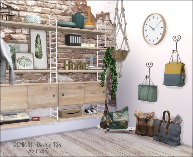 Sims 4 Jerong entry bags & vase by Caro at DOMICILE Design TS4