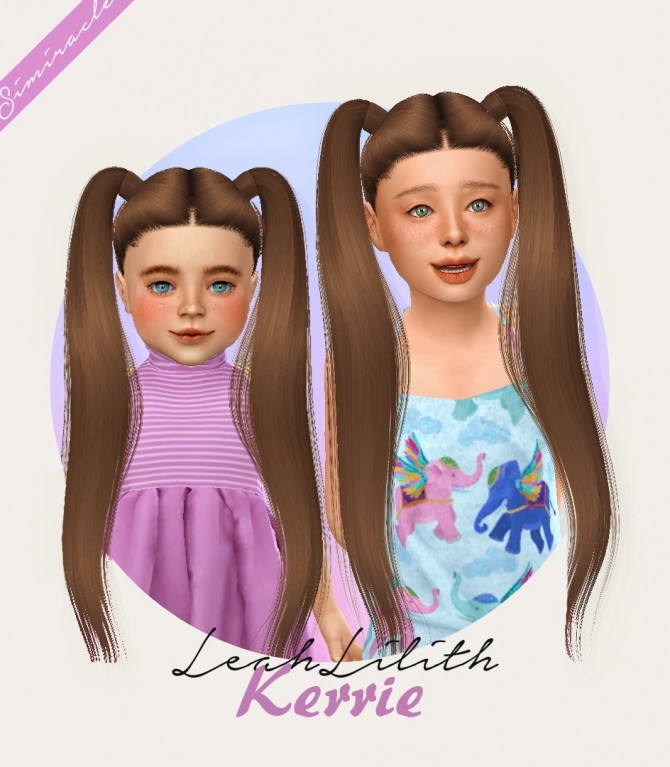 Sims 4 LeahLillith Kerrie hair for kids and toddlers at Simiracle