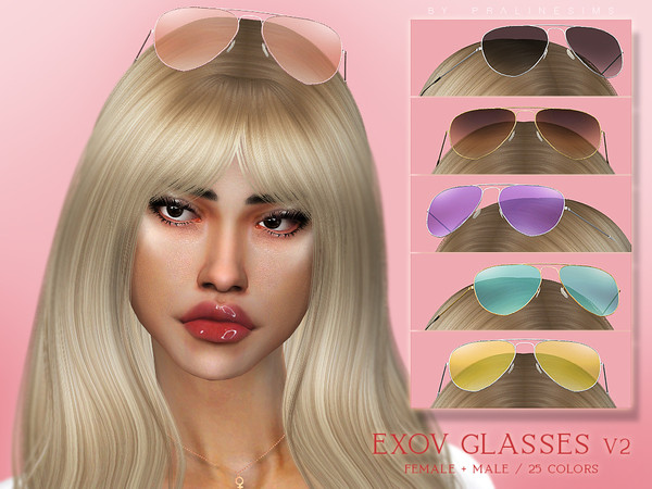 Sims 4 EXOV Glasses V2 by Pralinesims at TSR