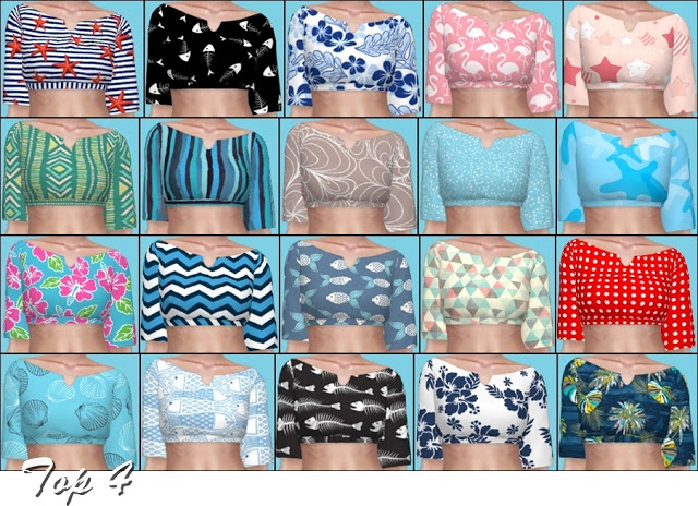 Sims 4 Island Living Tops Recolors at Annett’s Sims 4 Welt
