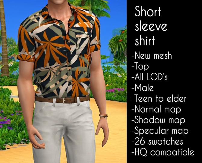Sims 4 Short sleeve shirt at LazyEyelids