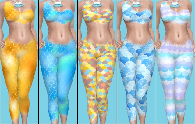 Sims 4 Mermaid Top & Leggings at Annett’s Sims 4 Welt