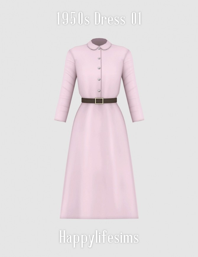 Sims 4 1950s Dress 01 at Happy Life Sims