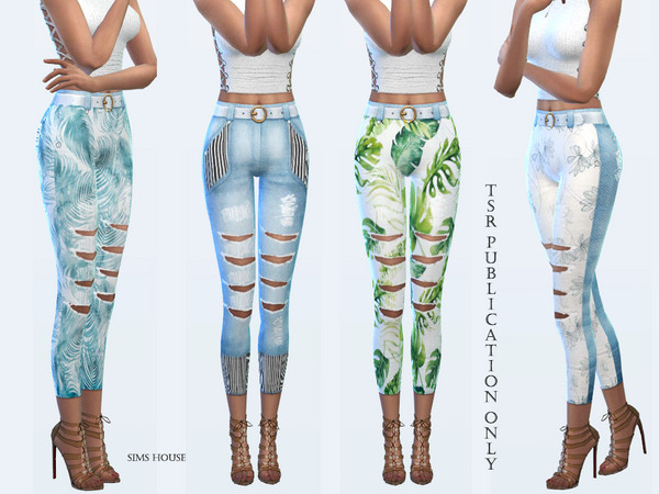 Sims 4 Tropics womens pants by Sims House at TSR
