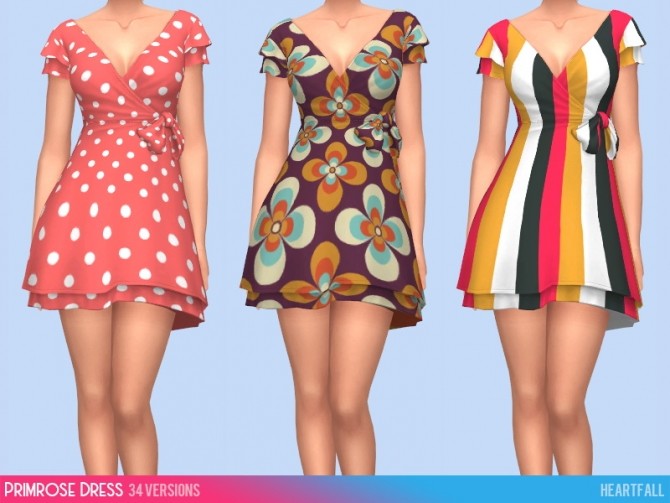 Sims 4 Primerose top and dress recolors at Heartfall