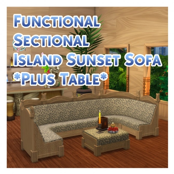 Sims 4 TS3 >TS4 Functional Sectional Island Sunset Sofa Plus Table by Menaceman44 at Mod The Sims