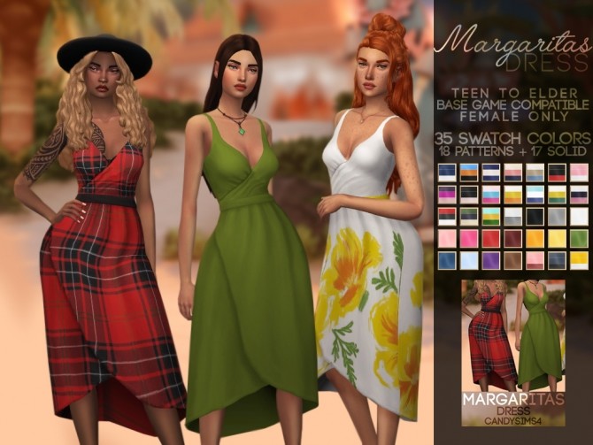 Sims 4 MARGARITAS DRESS at Candy Sims 4