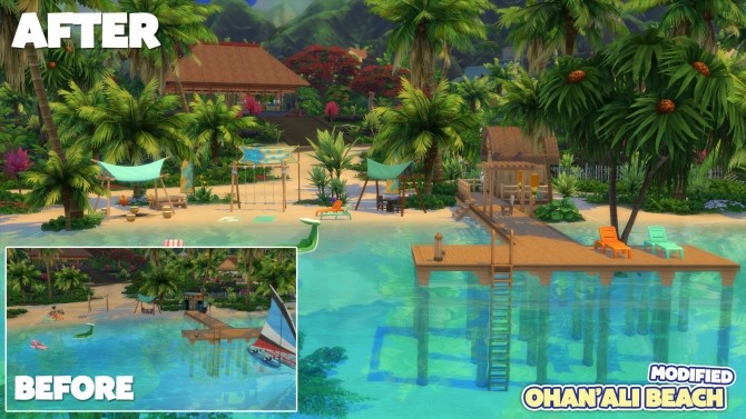 Sims 4 OhanAli Beach Modified no CC by Axaba at Mod The Sims