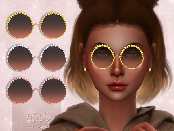 Sims 4 Star Pince nez sunglasses by 4w25 Sims at TSR
