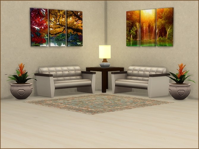 Sims 4 Mea Beautiful Triptych Landscape Paintings by oumamea at Mod The Sims