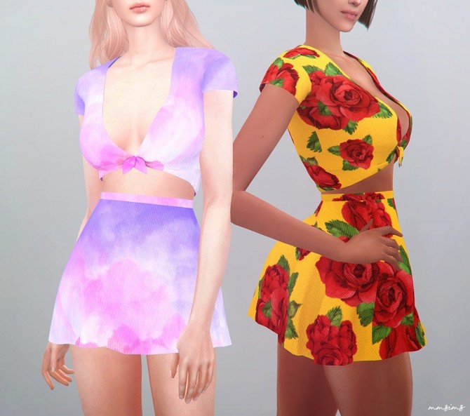 Sims 4 AF July Top & Skirt Set at MMSIMS