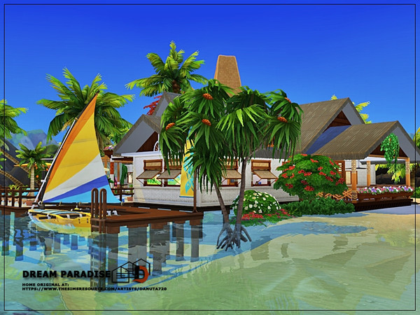Sims 4 Dream Paradise house by Danuta720 at TSR