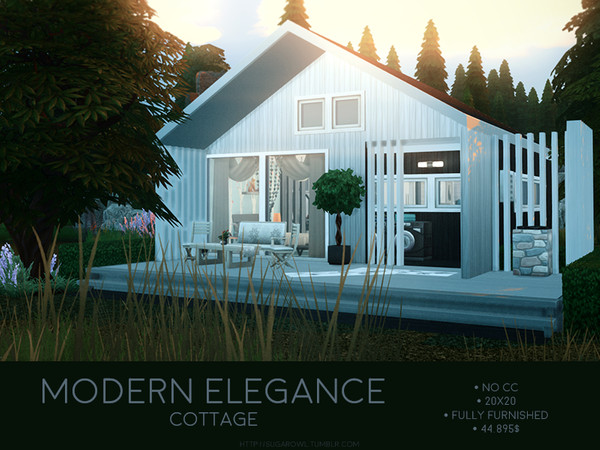 Sims 4 Modern Elegance house No CC by sugar owl at TSR