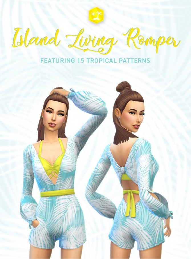 Sims 4 Island Living Romper at SimPlistic