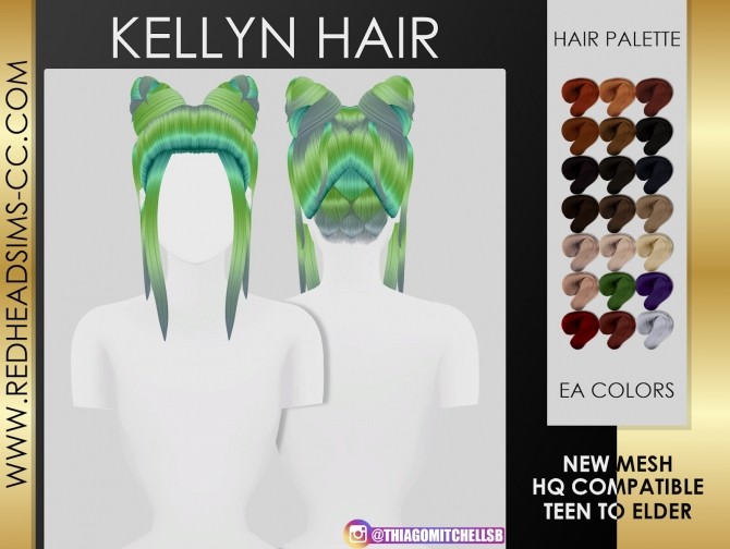 Sims 4 KELLYN HAIR at REDHEADSIMS