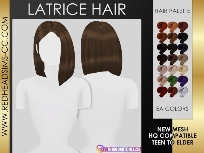 Sims 4 LATRICE HAIR  by Thiago Mitchell at REDHEADSIMS