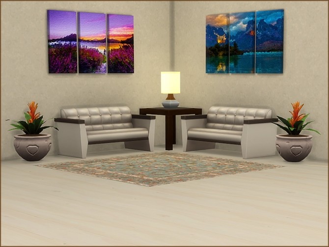 Sims 4 Mea Beautiful Triptych Landscape Paintings by oumamea at Mod The Sims