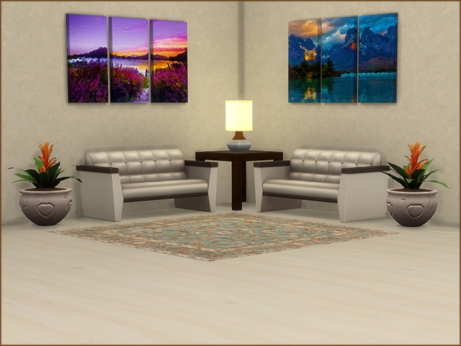 Mea Beautiful Triptych Landscape Paintings by oumamea at Mod The Sims ...