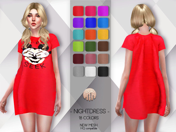 Sims 4 Night Dress BD77 by busra tr at TSR