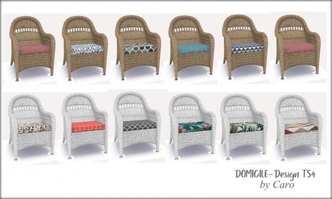 Sims 4 Henderson Porch chair & paper bags by Caro at DOMICILE Design TS4