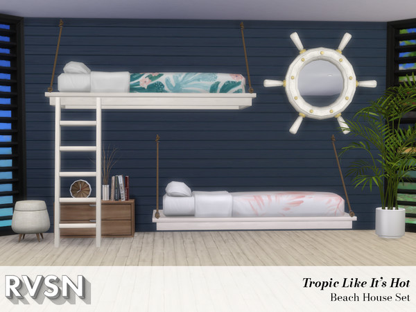 Sims 4 Tropic Like Its Hot Beach House Set by RAVASHEEN at TSR