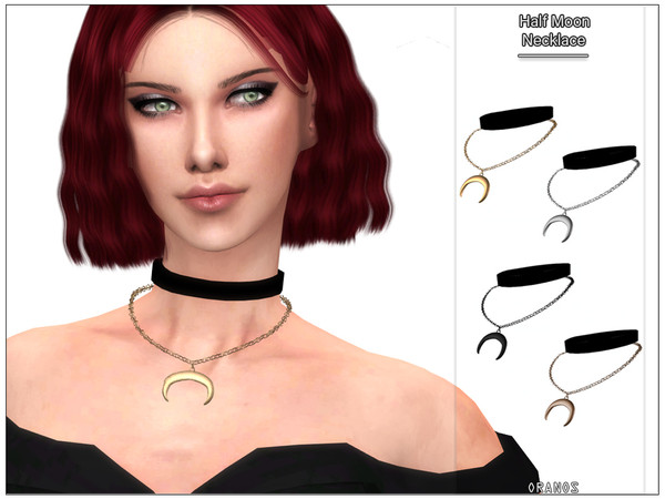 Sims 4 Half Moon Necklace by OranosTR at TSR