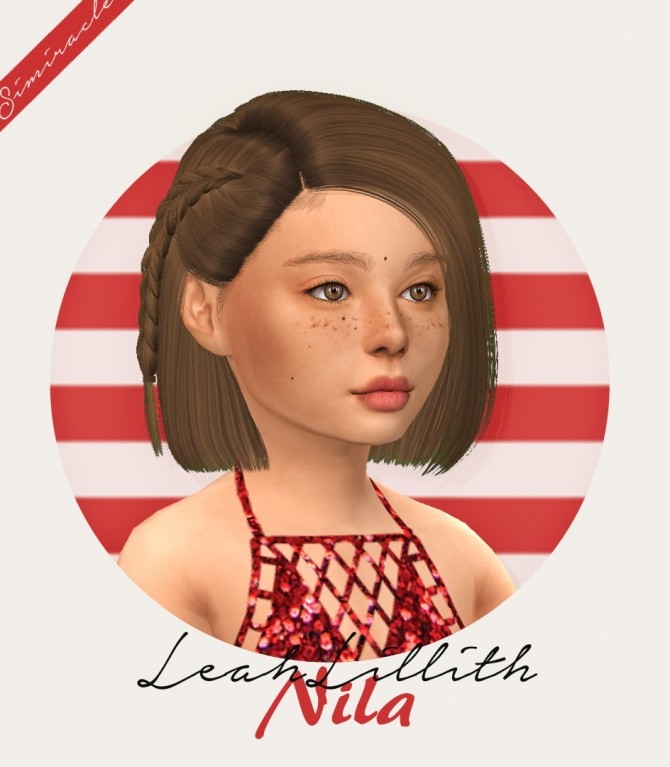 Sims 4 LeahLillith Nila Hair Kids Version at Simiracle