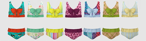 Sims 4 Ruffle Swimsuit with Bow Kids Version 3T4 at Simiracle