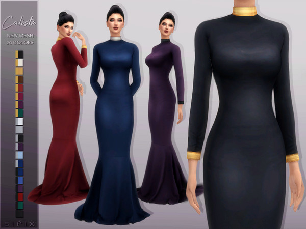 Sims 4 Calista Gown by Sifix at TSR