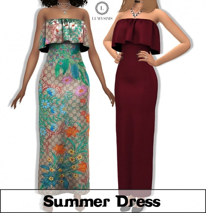 Sims 4 Summer Dress at Lumy Sims
