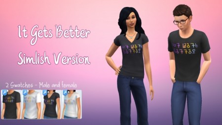 Simlish It Gets Better T-Shirt Recolour by GalaxyVic at Mod The Sims