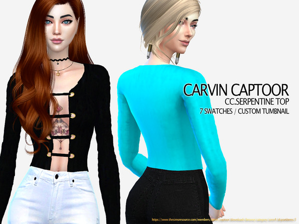Sims 4 Serpentine Top by carvin captoor at TSR