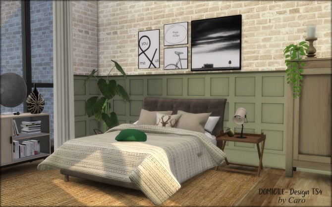 Sims 4 Benali Penthouse bedroom paintings & chair at DOMICILE Design TS4