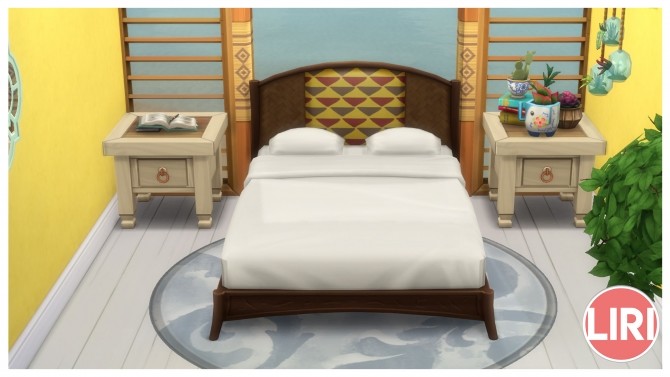Sims 4 Whispering Wicker Bed Separated by Lierie at Mod The Sims