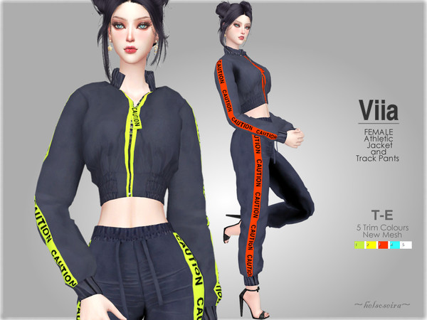 Sims 4 VIIA Athletic Jacket and Track Pants by Helsoseira at TSR