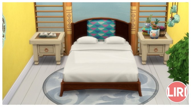 Sims 4 Whispering Wicker Bed Separated by Lierie at Mod The Sims
