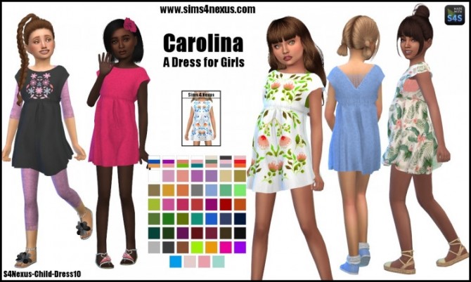 Sims 4 Carolina dress for girls by SamanthaGump at Sims 4 Nexus